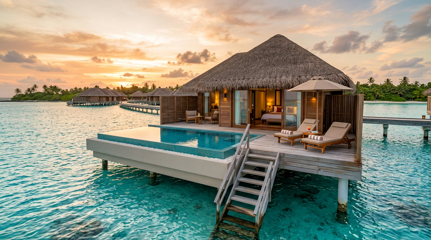 Soneva Fushi overwater villa with private pool in the Maldives